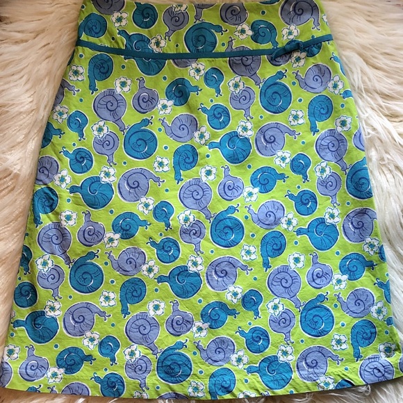 Lilly Pulitzer Escargot Snail Print Skirt Size 8 - Picture 1 of 5